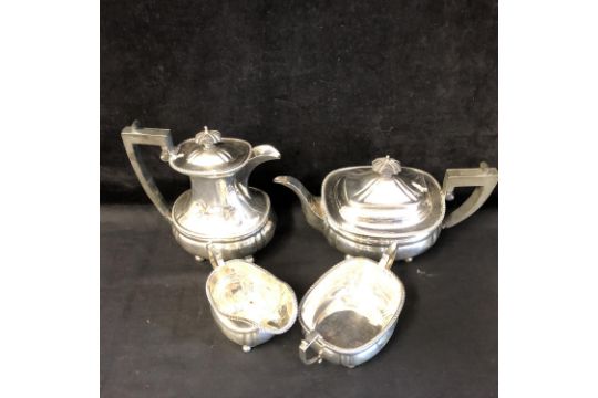 A four piece silver Georgian style tea and coffee service, each piece with finely gadrooned edge and - Image 3 of 21