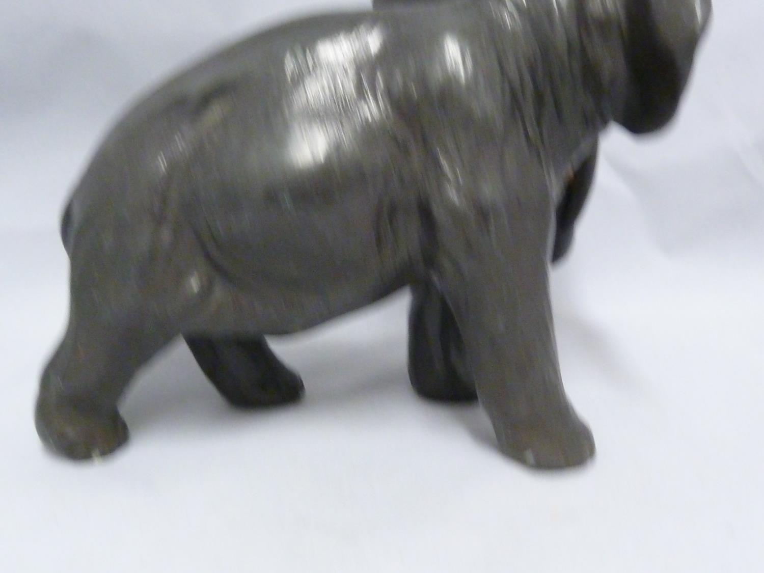 A bronzed metal figure of a Hippo; and a spelter figure of an elephant (2) - Image 10 of 11