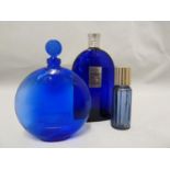 Vintage perfume bottles - Lalique for Worth, Sans La Nuit, a cobalt blue glass bottle and stopper,