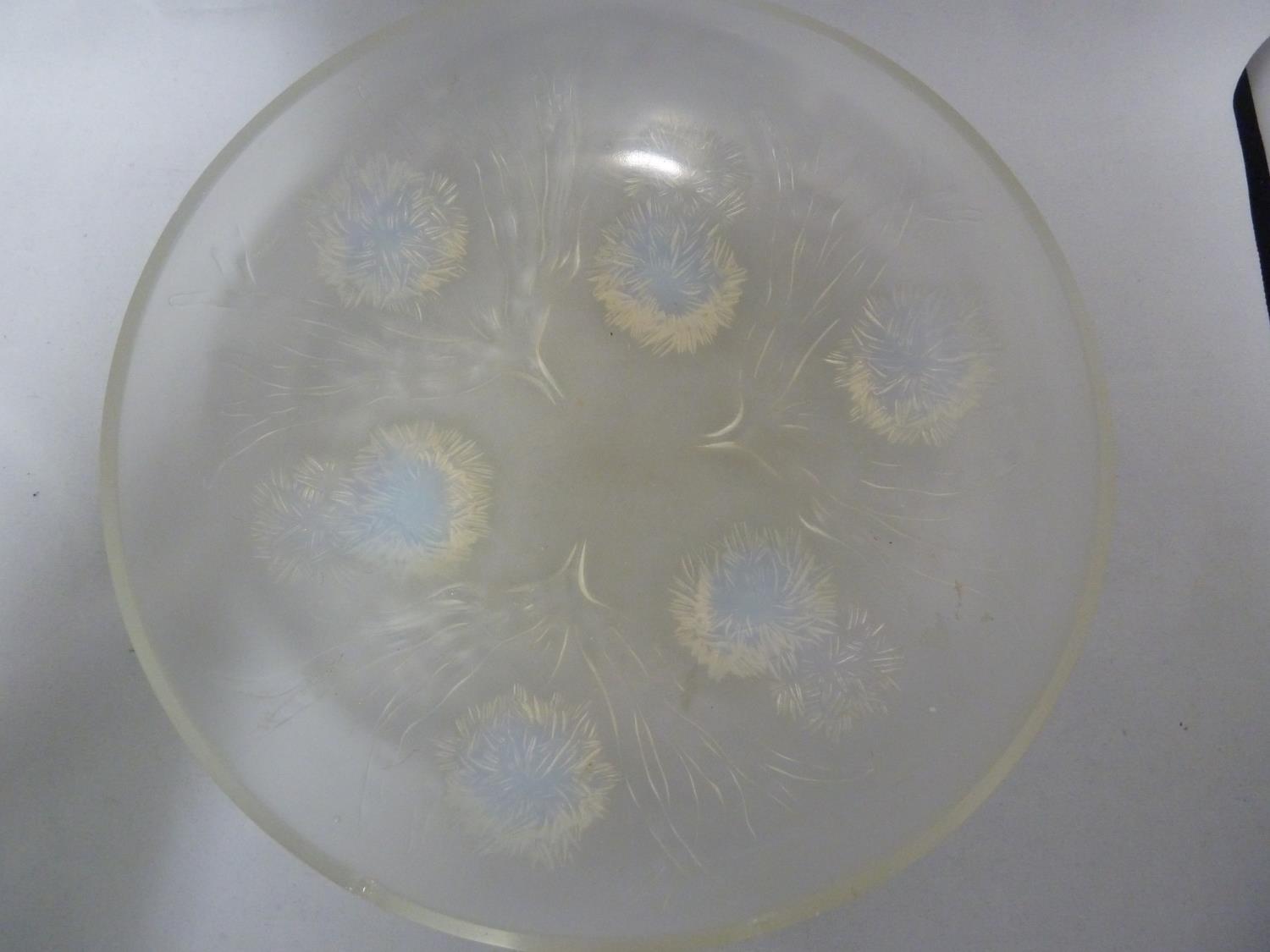 A Group of Art Deco blue glass wares, including a clock case, decorated with two semi clad women - Image 16 of 29