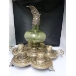 A WMF Renaissance style ewer and tray, the silver plated tray set with a ewer and 6 holders for