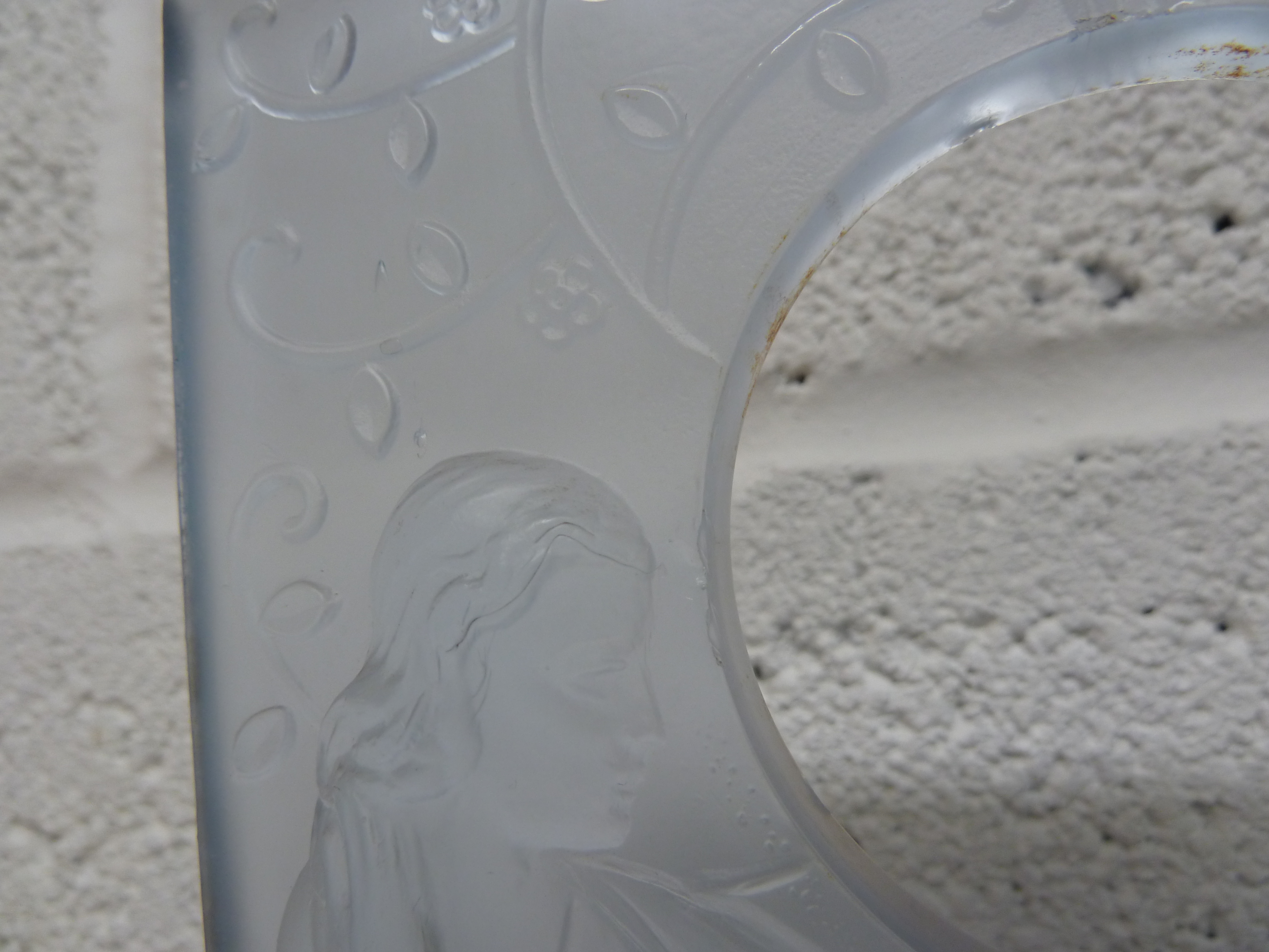 A Group of Art Deco blue glass wares, including a clock case, decorated with two semi clad women - Image 28 of 29