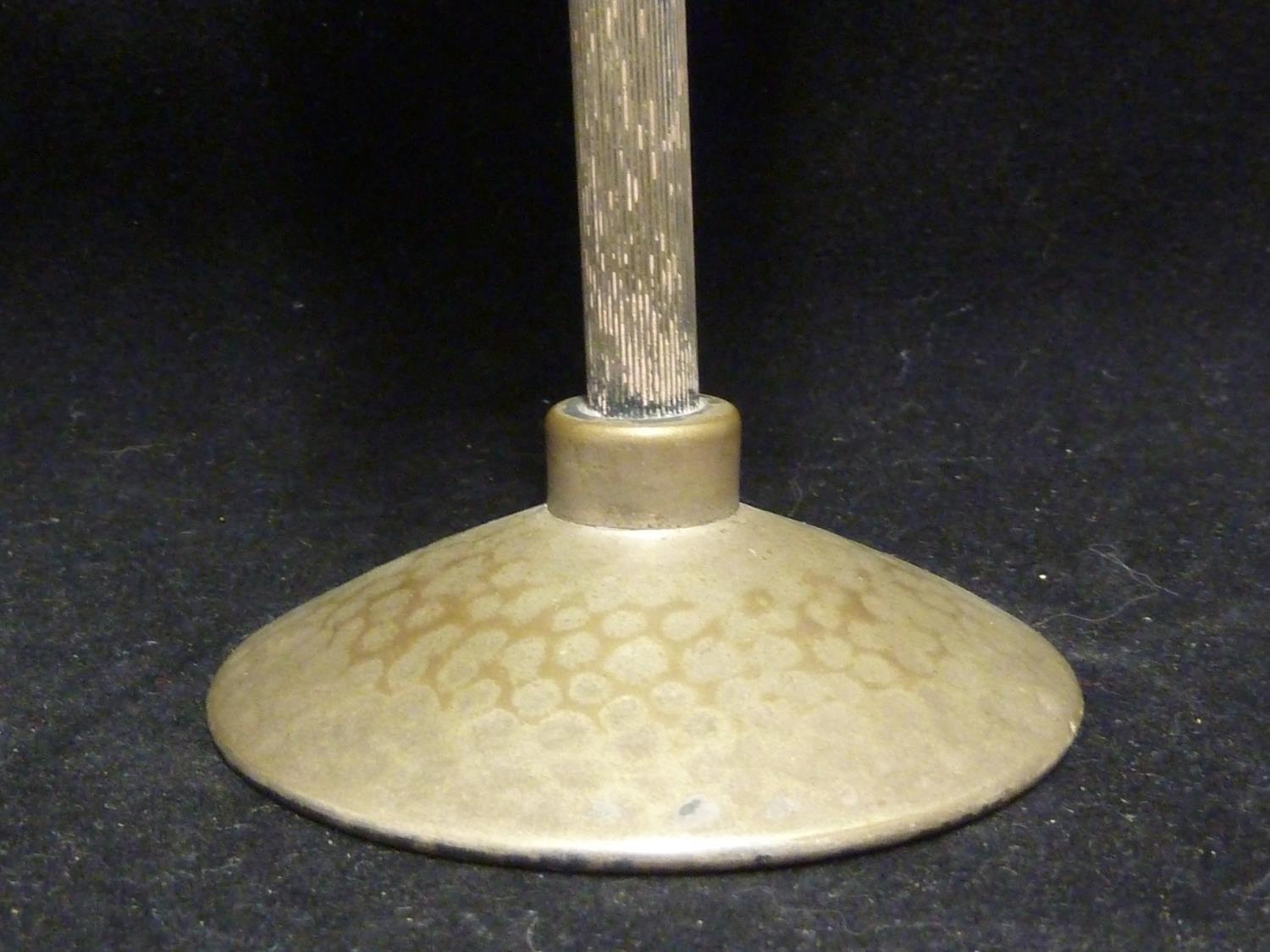 A WMF silvered brass table cigar lighter, of oil lamp form on tall stem, 18cm high - Image 2 of 3