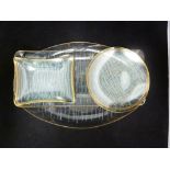 Margaret Casson for Chance Glass - Fiestaware in Night Sky pattern, 10 items - comprising oval