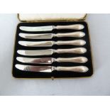 A cased set of silver handled fruit knives, stainless steel blades, Sheffield 1934 (7)