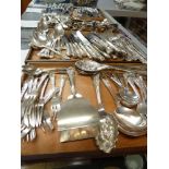 An Extensive matched set of Kings pattern silver plated cutlery, Comprises 21 Dinner Knives; 22