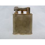 Dunhill - A Giant table cigarette lighter, silver plated engine turned body, stamped Dunhill