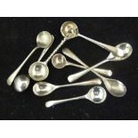 Nine silver salt spoons, various dates and makers, 30 grms approx (9)