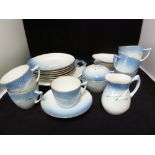 Fanny Garde for Bing and Grundahl- a seagull pattern porcelain tea service, comprises six of cups,