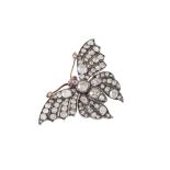 A LATE VICTORIAN DIAMOND BUTTERFLY BROOCH, set throughout with diamonds of approx 4.50ct, in