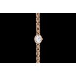 A LADIES 9CT GOLD ASPREY WRIST WATCH