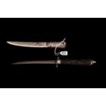 A SWEDISH HUNTING KNIFE AND SCABBARD, the blade signed A. Halling (Eskilstuna)
