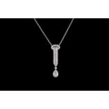 A DIAMOND PENDANT AND CHAIN, with diamonds of approx 1.60ct in total.