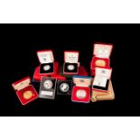 A COLLECTION OF TWENTY ONE UK AND COMMONWEALTH SILVER PROOF COINS, in original display boxes 1970s-