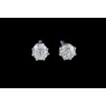 A PAIR OF DIAMOND SOLITAIRE STUD EARRINGS, with diamonds of approx 1.10ct.