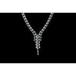 A SAPPHIRE AND DIAMOND NECKLACE, with sapphire of approx. 2.66ct, diamonds of approx. 1.72ct,