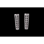 A PAIR OF DIAMOND SET EARRINGS, mounted in white gold