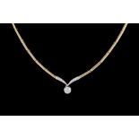 A DIAMOND SOLITAIRE PENDANT, of approx. 0.50ct, mounted on 18ct gold chain