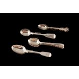 THREE SETS OF SIX SILVER TEA/ COFFEE SPOONS, (Sheffield 1908), (London 1863), (Sheffield 1914),