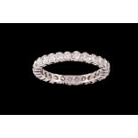 A DIAMOND FULL ETERNITY RING, of approx. 1.20ct in total H VS, mounted in 18ct white gold, size M/N