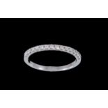 A DIAMOND HALF ETERNITY RING, of approx. 0.24ct in total, mounted in 18ct white gold