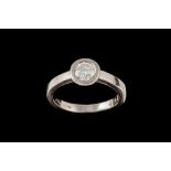 A DIAMOND SOLITAIRE RING, of approx. 0.60ct F/G VS, mounted in platinum