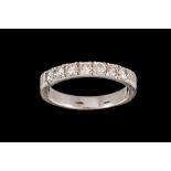 A DIAMOND HALF ETERNITY RING, of approx. 0.70ct in total, mounted in 14ct white gold