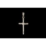 A SMALL DIAMOND CROSS, mounted in 18ct white gold