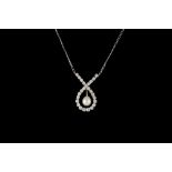 A CULTURED PEARL AND DIAMOND PENDANT, with diamonds of approx. 1.