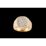 A DIAMOND DRESS RING, mounted on 18ct gold ring,