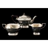 A POST WAR SILVER THREE PIECE TEA SERVICE, Birmingham 1948,