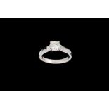 A DIAMOND SOLITAIRE RING, of approx. 1.14ct I SI1, mounted in 18ct white gold