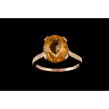 A CITRINE RING,