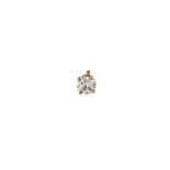 A DIAMOND SOLITAIRE EARRING, round brilliant cut diamond of approx. 0.