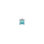 A BLUE DIAMOND EARRING, with Princess cut blue diamond of approx. 0.