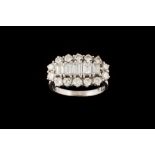 A DIAMOND CLUSTER RING,