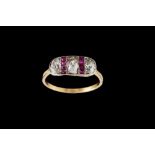 AN EDWARDIAN RUBY AND DIAMOND DRESS RING, with diamonds of approx 1.40ct in total.