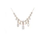 A GRADUATED MOONSTONE LINK NECKLACE