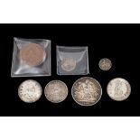 SIX SILVER COINS, comprising of two 1966 Padraig Pearse silver coins, an 1889 Victorian crown,