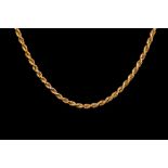 AN 18CT GOLD ROPE LINK NECKLACE