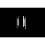 A PAIR OF DIAMOND LINE EARRINGS/EARCLIPS,