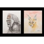 HAROLD HUBERMAN "Grey back Gorilla" and "Lynx" (a pair),