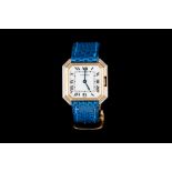 AN 18CT YELLOW AND WHITE GOLD CARTIER CEINTURE WRISTWATCH,