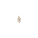 A DIAMOND SOLITAIRE EARRING, marquise cut diamond of approx. 0.