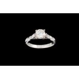 A DIAMOND SOLITAIRE RING, of approx. 1.02ct I SI2, mounted in platinum