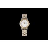 A LADIES RAYMOND WEIL WRIST WATCH, two toned stainless steel, with date,