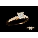 A DIAMOND PRINCESS CUT SOLITAIRE RING, of approx. 0.