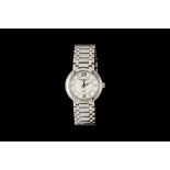 A LADIES RAYMOND WEIL OTHELLO WRIST WATCH, with mother of pearl dial, in stainless steel, boxed