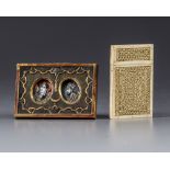 Two small Indian portraits with an ivory cardcase