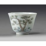 A Chinese famille verte 'month' cup